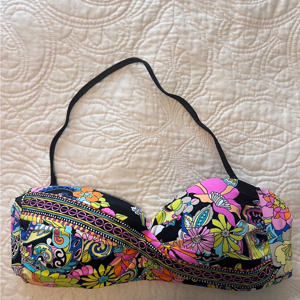 Floral Strapless Bikini Top